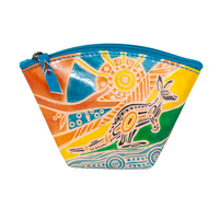 Diwana Dreaming Genuine Curved Leather Coin Purse (11cm x 7.5cm) - Sunset Kangaroo
