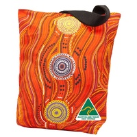 Muralappi Journey AUS MADE 100% Cotton Canvas Tote Bag [36cm x 39cm] - Desert in Bloom