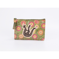 Muralappi Journey Genuine Leather  Vanity Case (25cm x 15cm) - Kangaroo in Summer Flowers [colour: Tan/Red]