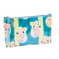 Yakinno Gunditjmara Dreaming Genuine Leather Small Vanity Case (18cm X 11cm) - Koala Mates (Aqua)