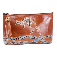 Yakinno Gunditjmara Dreaming Genuine Multi Leather Small Vanity Case - River Kangaroo [colour: Tan]