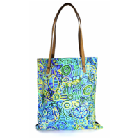Better World Aboriginal Art Printed Cotton Canvas Shoulder Tote Bag (43cm x 38cm) - Ngarrindjeri Country (2)
