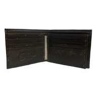 Better World Aboriginal Art Men's Leather Wallet - Sandhills (Black)