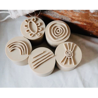 Aboriginal Symbols Eco Stampers (For Play Dough) - Natural Dough Cutters