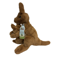 Plush Toy - Australia Made Kangaroo & Joey (30cm) with Clip