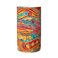 Warlukurlangu Aboriginal Art Fine Porcelin Vase - Mina Mina Dreaming