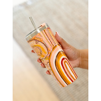 Koh Living Aboriginal Art Stainless Steel Tumbler (680ml) - Journeys in the Sun
