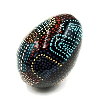 Better World Aboriginal Art Handmade Decorative Lacquered Egg & Stand - Two Sisters