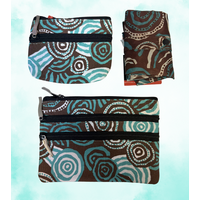 Jijaka Aboriginal Art 3pce Giftset - Riverstones (Teal)