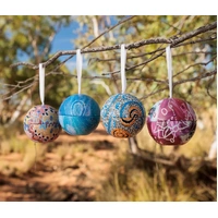 Xmas 7cm Bauble Bush Tucker Giftpack [2] - Dreamtime Kullilla-Art