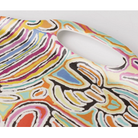 Warlukurlangu Aboriginal Art Melamine/Bamboo Large Serving Tray - Mina Mina Dreaming