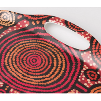Warlukurlangu Aboriginal Art Melamine/Bamboo Large Serving Tray - Yankirri Jukurrpa (Emu Dreaming)