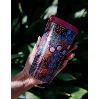 Koh Living Aboriginal Art Stainless Steel Travel Mug (314ml) - Women's Dreaming