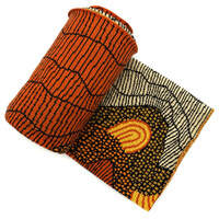 Better World Aboriginal Art Knitted Cotton Throw Rug - Sandhills