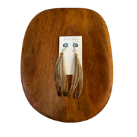 First Nations Fashionista - Handmade Aboriginal Art Pendant Earrings - Emu Feather with Blue Stone & Pearl/Stud Back