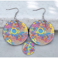 Respect our Elders - Windyigarn Aboriginal Arts Handmade Acrylic Earrings (2cm)