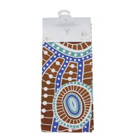 Nikki Dee Designs Aboriginal Art Cotton Teatowel - Woven in Waterholes