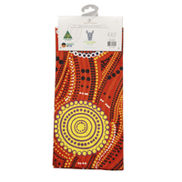 Muralappi Journey Dreaming Aboriginal Art 100% Cotton Teatowel -  Desert in Bloom