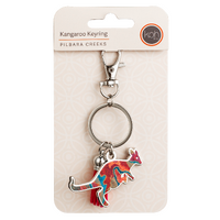 KOH Living Metal Kangaroo Keyring /Pink Tassel - Pilbara Creeks