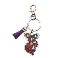 KOH Living Metal Koala Keyring /Purple Tassel - Women's Dreaming