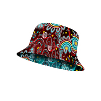Dezigna Aboriginal Art Adult Bucket Hat - Keep the Fire Burning! Blak, Loud & Proud [NAIDOC 2024]
