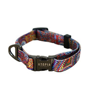 Utopia Aboriginal Design Dog Collar - Atwakeye (Bush Orange) [size: Medium]