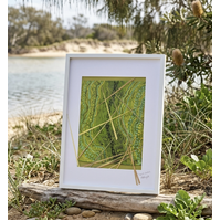 Sandra Angus Aboriginal Art Framed Canvas (62cm x 44.5cm) - Croc or Shop?