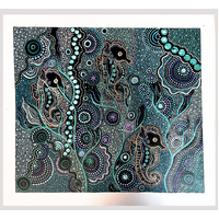 Maree Bradbury Aboriginal Art UNStretched Belgian Linen Canvas (55cm x 49cm) - Water Horse