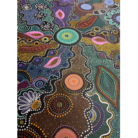 Maree Bradbury Aboriginal Art UNStretched Belgian Linen Canvas (83cm x 83cm) - A Journey Through Country