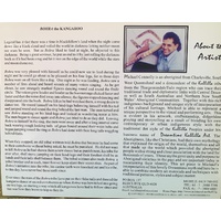 Handpainted Aboriginal Art Black Canvas (15cm x 15cm) - Kangaroo Dancer