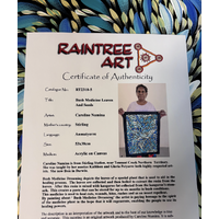 Raintree Aboriginal Art UNStretched Canvas (60cm x 45cm) - Bush Medicine Leaves and Seeds (Blues)