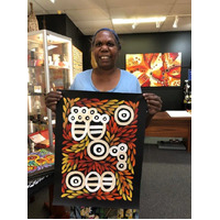 Raintree Aboriginal Art UNStretched Canvas [53cm x 38cm) - My Country-Atnangkerre (Red)