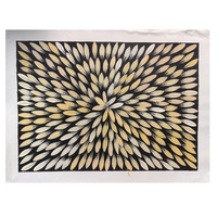 Raintree Aboriginal Art UNStretched Canvas [60cm x 45cm] - Bush Medicine Leaves (Beiges)