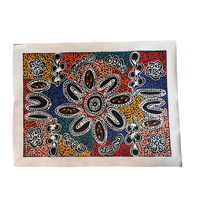 Raintree Aboriginal Art UNStretched Canvas (60cm x 45cm) - Women Collecting Bush Tucker