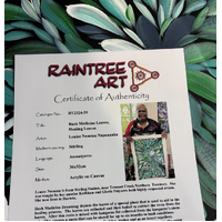 Raintree Aboriginal Art UNStretched Canvas [60cm x 45cm] - Bush Medicine Leaves, Healing Leaves