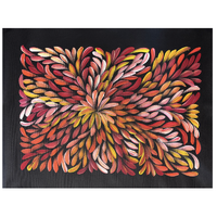Raintree Aboriginal Art UNStretched Canvas (60cm x 45cm) - Bush Medicine Leaves (Multi/Pinks)