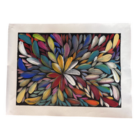 Raintree Aboriginal Art UNStretched Canvas [60cm x 45cm] - Bush Medicine Leaves (Multi)