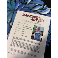 Raintree Aboriginal Art UNStretched Canvas (60cm x 45cm) - Bush Medicine Leaves (Blue)