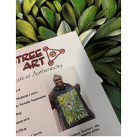 Raintree Aboriginal Art UNStretched Canvas [60cm x 45cm] - Bush Medicine Leaves (Greens)