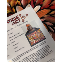 Raintree Aboriginal Art UNStretched Canvas [60cm x 45cm] - Bush Medicine Leaves (Oranges/Pinks)