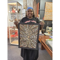 Raintree Aboriginal Art UNStretched Canvas [52cm x 36cm) - Bush Medicine Leaves (Brown)