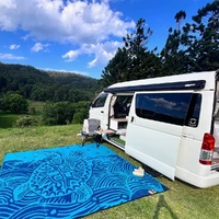 Turtle Rising (Aqua/Navy) [3m X 3m] - Recycled Plastic Mat