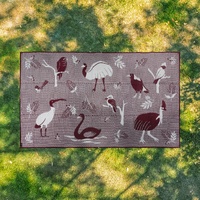 Native Birds [Grey/Maroon] - XLARGE (2.4m x 4m) - Recycled Plastic Mat