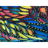 Aboriginal Art Giftboxed 100% Silk Scarf - Bush Leaves Multi