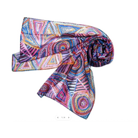 Warlukurlangu Aboriginal Art Giftboxed 100% Silk Scarf - Pikilyi Jukurrpa