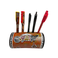 Dreamtime Kullilla Aboriginal Art Handmade Timber Pen Holder THE APENDIDGE