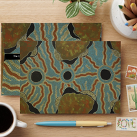 The Cooper Basin (Set 5) - Aboriginal Art designed Linen Envelope (185mm x 135mm)