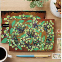 Flowering Bush Banana (Set 5) - Aboriginal Art designed Linen Envelope (185mm x 135mm)
