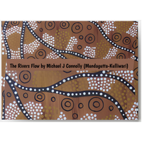 The Rivers Flow (Set 5) - Aboriginal Art designed Linen Envelope (185mm x 135mm) 