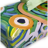 Aboriginal design Folded Wrapping Paper Single Sheet (Gloss Finish) - Ramindjeri Ruwe Dreaming